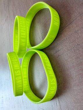 Motivational Silicone Wristbands - Neon Green